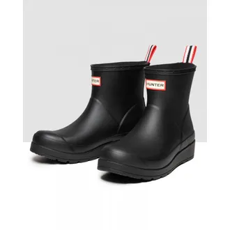 Hunter Original Play Womens Short Boots - Black Rubber - Size UK 8