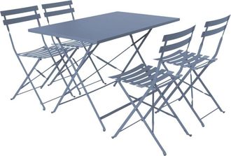 Sweeek Mueble de jard&iacute;n plegable rectangular azul gris