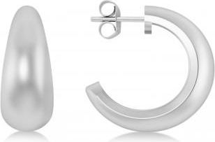 Allurez J Hoops Tusk Earrings 14K White Gold