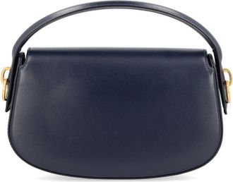 Saint Laurent Womens Voltaire Bag With Logo Blue Main: Calf Skin Shoulder