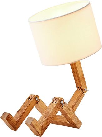 OEM L&aacute;mpara De Escritorio, Madera Maciza, Pantalla De Lino, Dise&ntilde;o Plegable, Articulaciones Ajustables, Para Dormitorio/sala De Estar