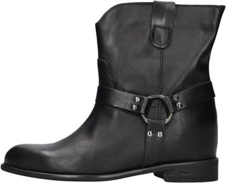 Notre-V Schoenen, Dames, Zwart, 38 EU, Leer, Roma 7 Bikerboots