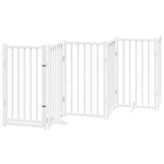vidaXL Vidaxl Cancello Cani Pieghevole Bianco 6 Pannelli 300cm Massello