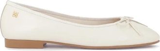 Kazar Witte leren ballerinas op een bruine zool - Dames - Ballerinas - Wit - 41 EU - Leer - Schoenen