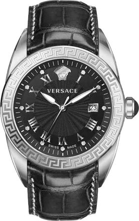 Versace V-Sport - Heren - Horloges - Zwart - ONE Size - Leer - Accessoires