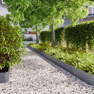 Berkfield Home Lawn Edgings 30 pcs Anthracite 20x103 cm Cold-rolled Steel in Silver