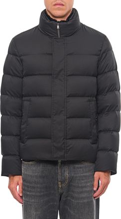 Herno Black Arendelle Faux Fur Bomber Jacket
