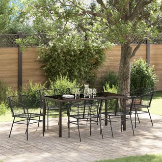 Berkfield Home Set of 4 Black PE Rattan Medium UV-resistant materials