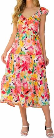 THML Clothing Celina Floral Dress In Pink Multi