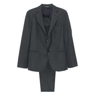 Emporio Armani Heren, Pakken, Blauw, Maat: L Wol