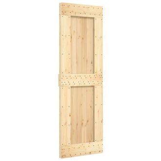Berkfield Home Sliding Door with Hardware Set 70x210 cm Solid Wood Pine in Light Tan