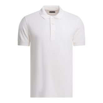 Tom Ford Polo Shirts, male, White, 2XL, Lyocell Piquet Polo