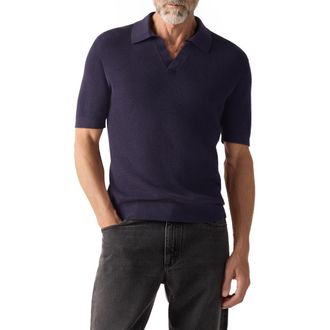Ermenegildo Zegna Premium Cotton Polo Shirt in Dark Indigo Blue at Nordstrom, Size 48 Us