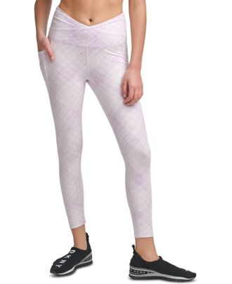 DKNY Crossover-Front Tie-Dyed Leggings In Wildflower Shibori