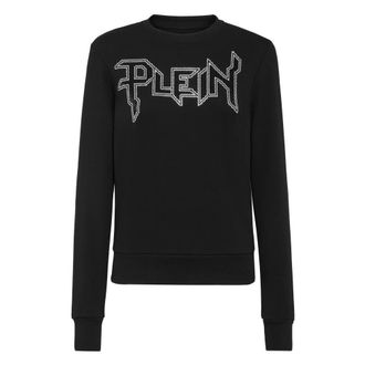 Philipp Plein Sweatshirt LS Crystal - Dames - Sweatshirts - Zwart - M - Katoen - Hoodies & sweatvesten