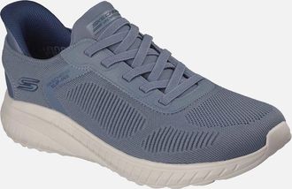 Skechers Mens Skechers BOBS Sport Squad Chaos Solid Step Textile Mens Slate Standard Trainers - Error - Size: 10