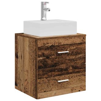 vidaXL Vanidad Con Lavabo De Pared Madera Envejecida Vidaxl