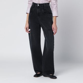 Maison Margiela Black washed jeans with side rips