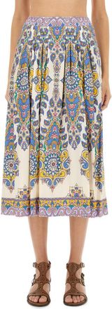Etro Paisley Print Midi Skirt-Donna