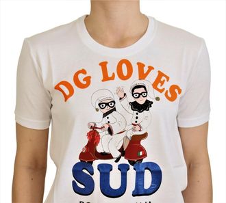Dolce & Gabbana Womens White Cotton Dg Loves Sud T-Shirt