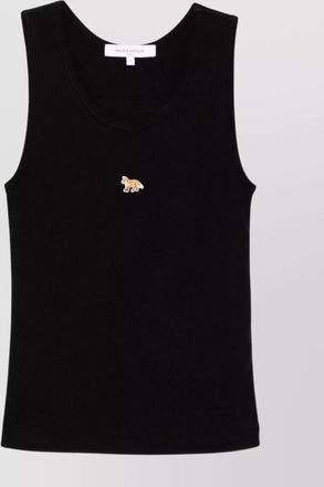 Maison Kitsun&eacute; cotton tank top featuring ribbed texture