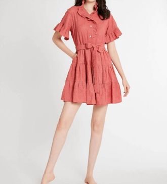 Mille Violetta Eyelet Dress In Rosewood