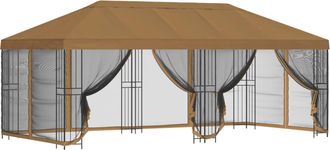 vidaXL Gazebo Con Paredes Laterales 6 X 3 M Beige Poli&eacute;ster Y Acero Vidaxl