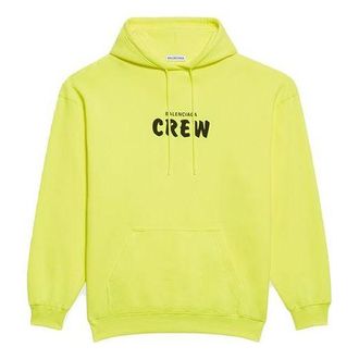 Balenciaga (WMNS) Balenciaga Crew Printing Hoodie Yellow 578135TIV757072