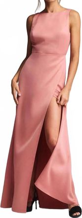 BHLDN Alice High-Neck Satin Maxi Dress In Pedal Pink