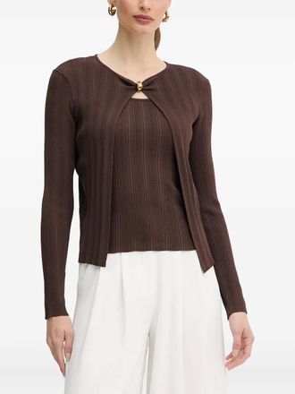 Guess Co Kathleen ribbed sweater set - women - Fabric - L - Brown
