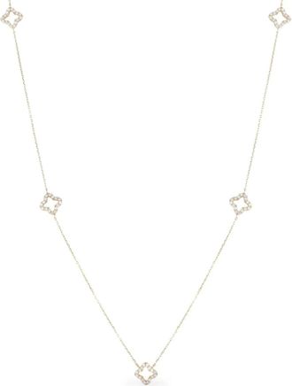 Luxury Bazaar Collana Quatrefoil Station in oro giallo 14kt con diamanti