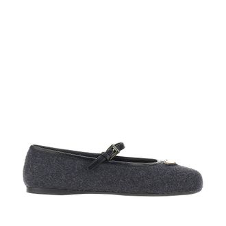 Prada Wool ballerinas with triangle logo Woman 36