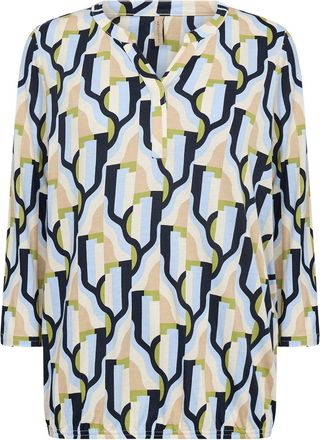Soyaconcept Shirtbluse SOYACONCEPT SC-FELICITY AOP 534, Damen, Gr. XXL, windsurfer combi, Web, Obermaterial: 50% Baumwolle, 50% Viskose, gemustert, normal, V-Auss