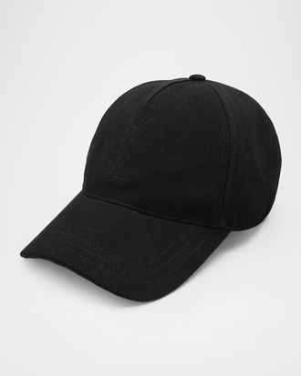 Saint Laurent Men & apos;s Cassandre Cotton Denim Twill Baseball Cap