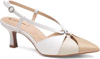 Johnston & Murphy Lindsey Ring Slingback Pump in White Multi Glove Leather at Nordstrom, Size 7.5