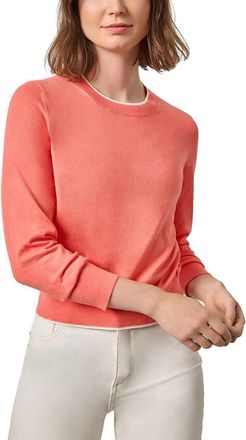 Lilla P Pico Edge Crewneck Linen-Blend Sweater