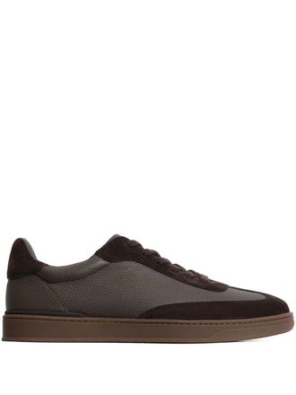 12 Storeez panelled leather sneakers - Brown