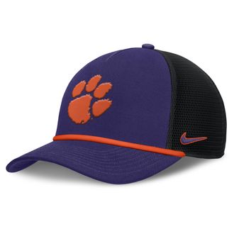 Nike Clemson Primetime Rise Nike Mens College Trucker Adjustable Hat in Purple | NC9752MCLN-SFF