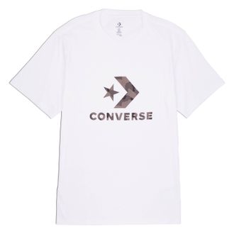 Converse T-Shirt CONVERSE, Herren, Gr. XXL, weiss (wei&szlig;), Single Jersey, Obermaterial: 100% Baumwolle, unifarben, Rundhals, eingesetzt eingefasste Kante, Shirt