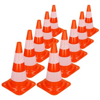 ECD Germany Ecd Germany - 10x Cono De Tr&aacute;fico Obra Pieza De Se&ntilde;alizaci&oacute;n Emergencia Color Naranja Y Blanco 47 Cm De Altura En Pvc Fuerte Y Robusto Pil&oacute;n De Seguri