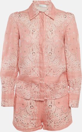 Zimmermann Pink Paisley Print Linen Set