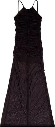 Diesel Layered Silhouette Lange Jurk - Dames - Maxi kleedjes - Zwart - XS - Nylon - Kleedjes