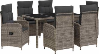 vidaXL Juego De Comedor Para Exteriores 7 Uds. Rat&aacute;n Sint&eacute;tico Vidaxl
