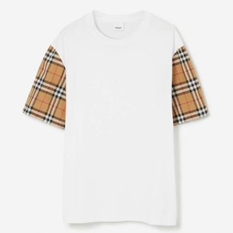 Burberry Carrick Vintage Check-Sleeve T-Shirt, Size Large