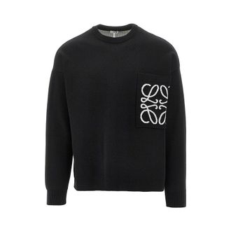 Loewe Anagram pocket cotton-blend sweater Man S