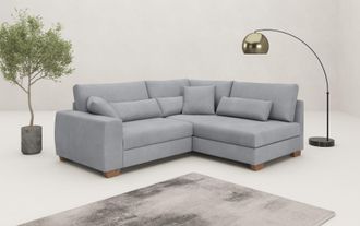 Mr. Couch Ecksofa »Hilla L-Form, bis 140 kg belastbar« mit Taschenfederkern, wahlweise mit Bettfunktion