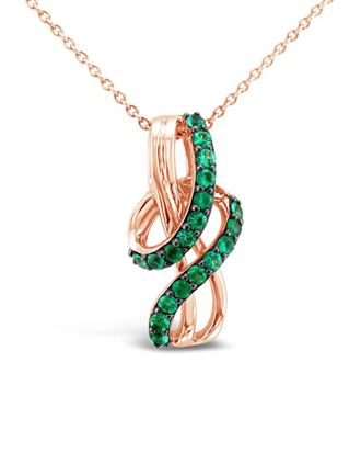 Le Vian 14K Strawberry Gold 0.23 Ct. Tw. Emerald Pendant Necklace