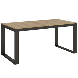 Itamoby Mesa extensible 90x180/440 cm efecto madera roble natural, hierro