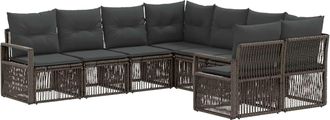 vidaXL Conjunto De Sof&aacute;s De Jard&iacute;n 8 Uds. 8-n&uacute;mero De Plazas Gris Vidaxl