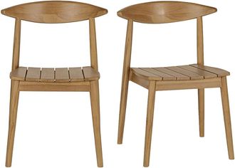 Miliboo Sillas De Jard&iacute;n Apilables De Madera Maciza De Teca (lote De 2) Sagara